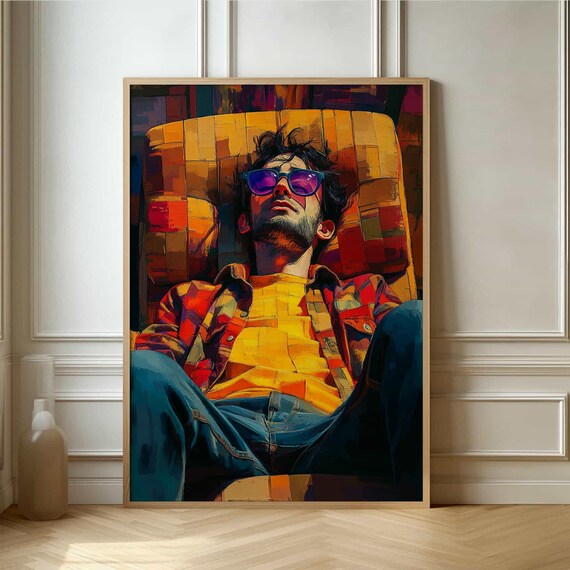 Colorful Lounge Vibe Expressive Abstract Wall Art Print