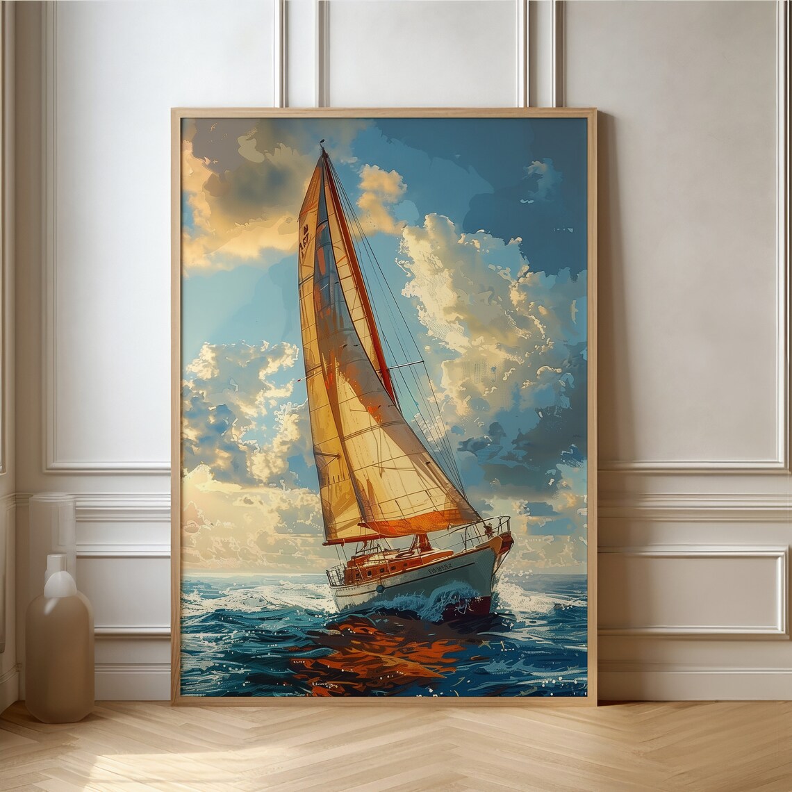 Sailing Into The Sunset Nautical Yacht Poster