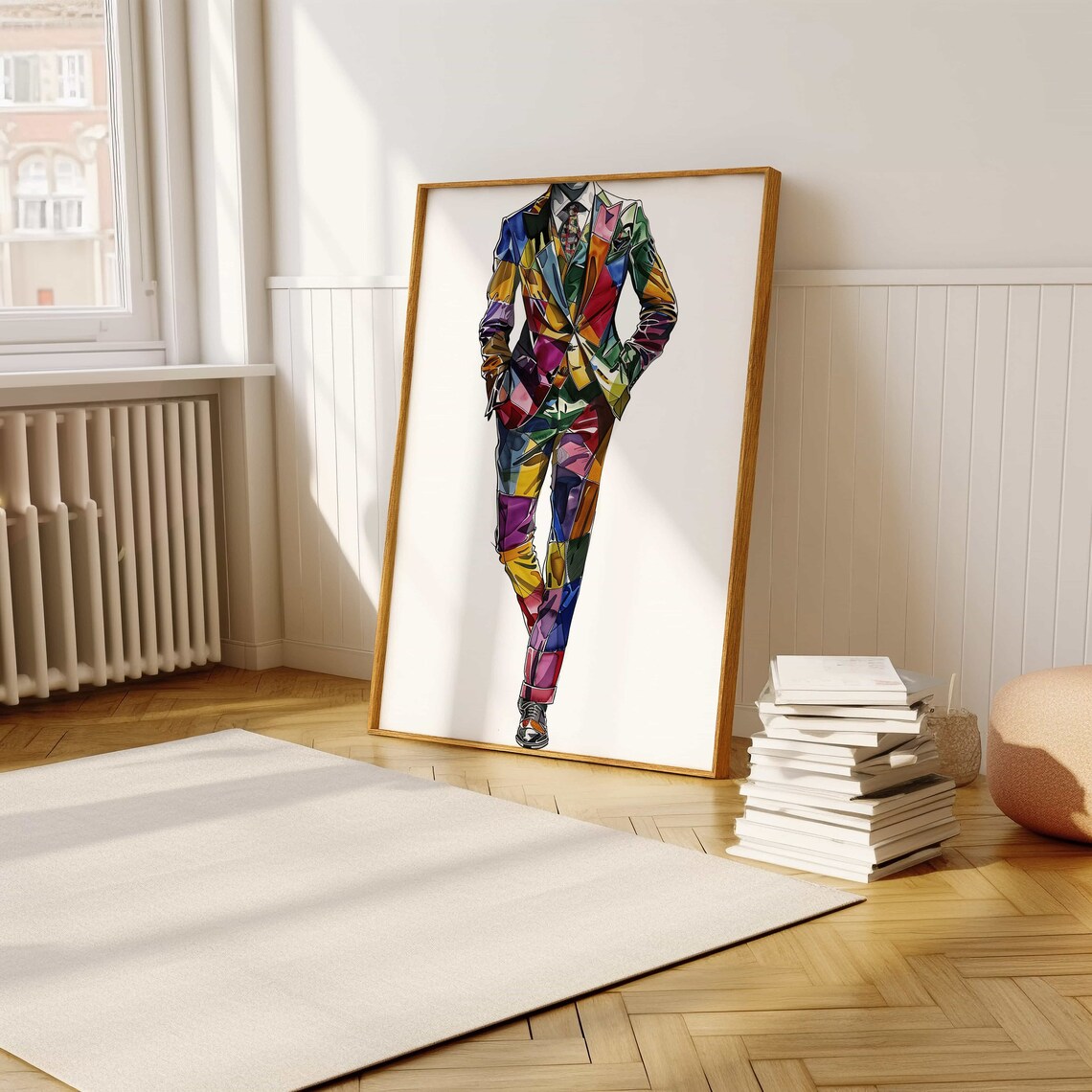 Patchwork Colorful Suit Mannequin Fashion Illustration Poster - Image 5