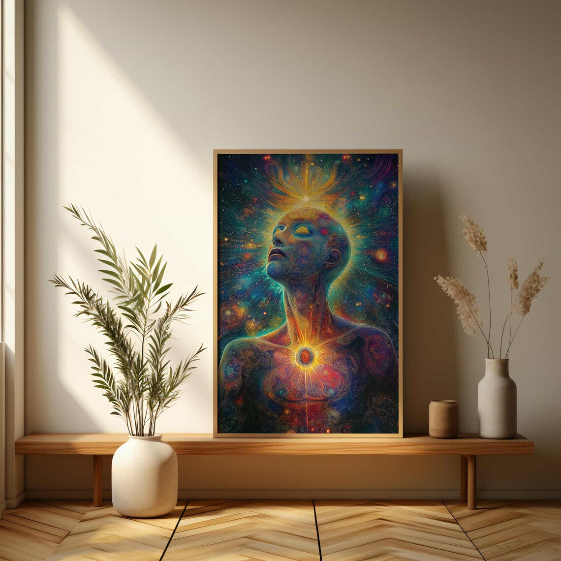 Cosmic Enlightened Figure Psychedelic Galaxy Spiritual Art Poster - Image 3