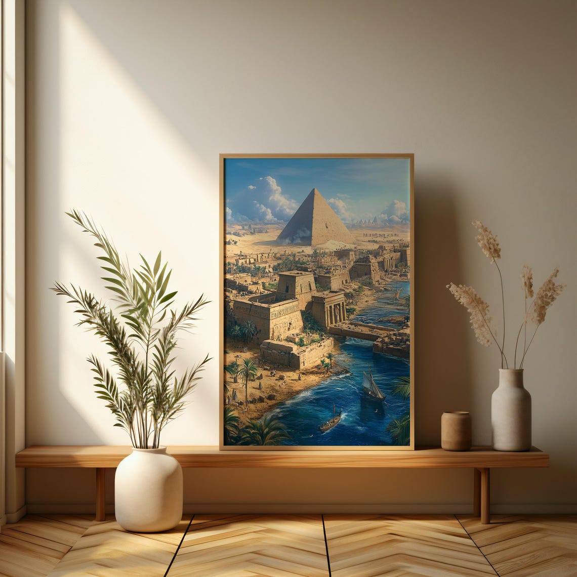 Great Pyramid Of Giza Aerial View With Nile River Egypt Poster - Image 3