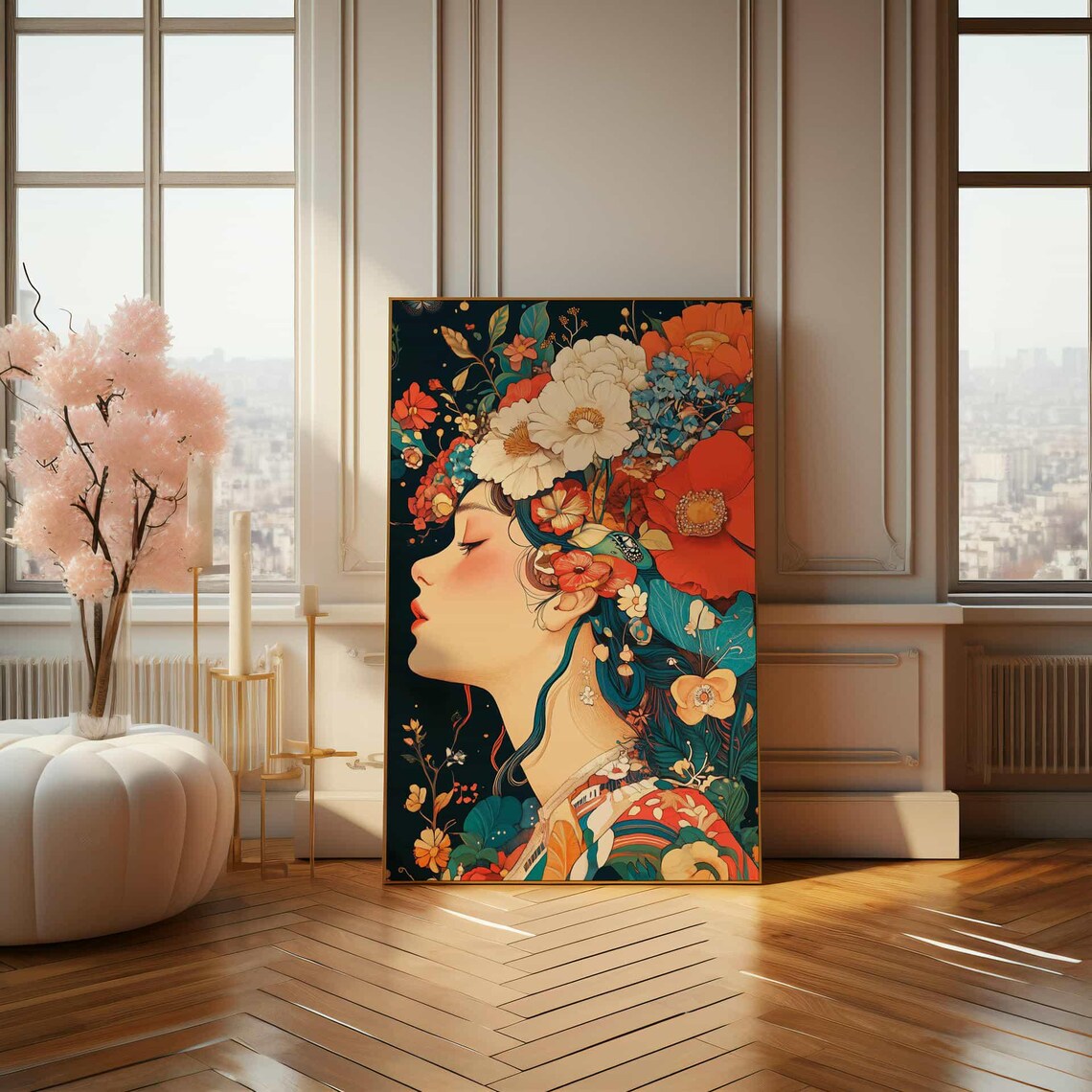 Boho Floral Beauty, Whimsical Illustrated Art Print - Image 4