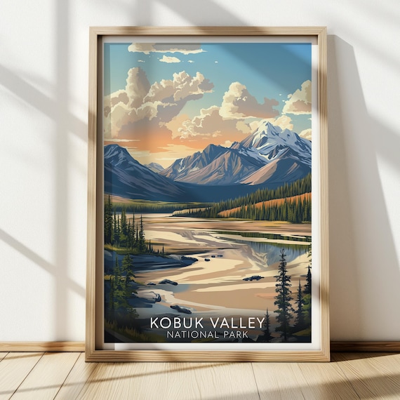 Kobuk Valley National Park Vintage Alaska Travel Poster
