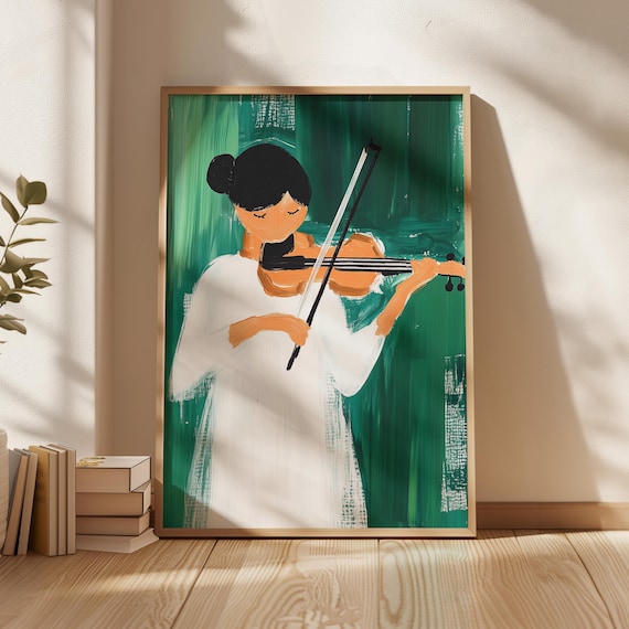 Violin Girl, Modern Music Portrait Print