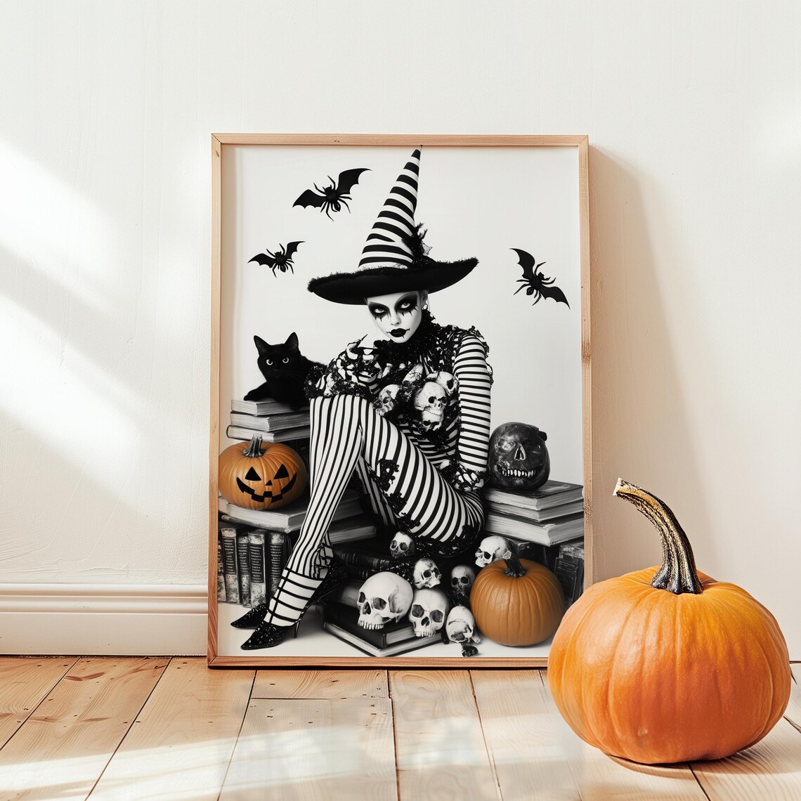 Gothic Halloween Witch Art Print, Dark Fantasy Decor
