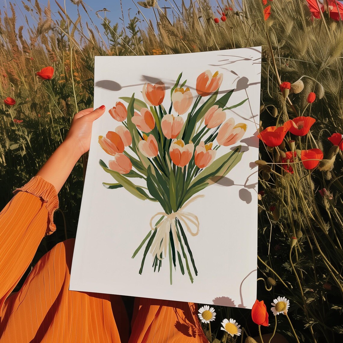 Bouquet Of Flowers Minimalist Floral Art Print - Image 4