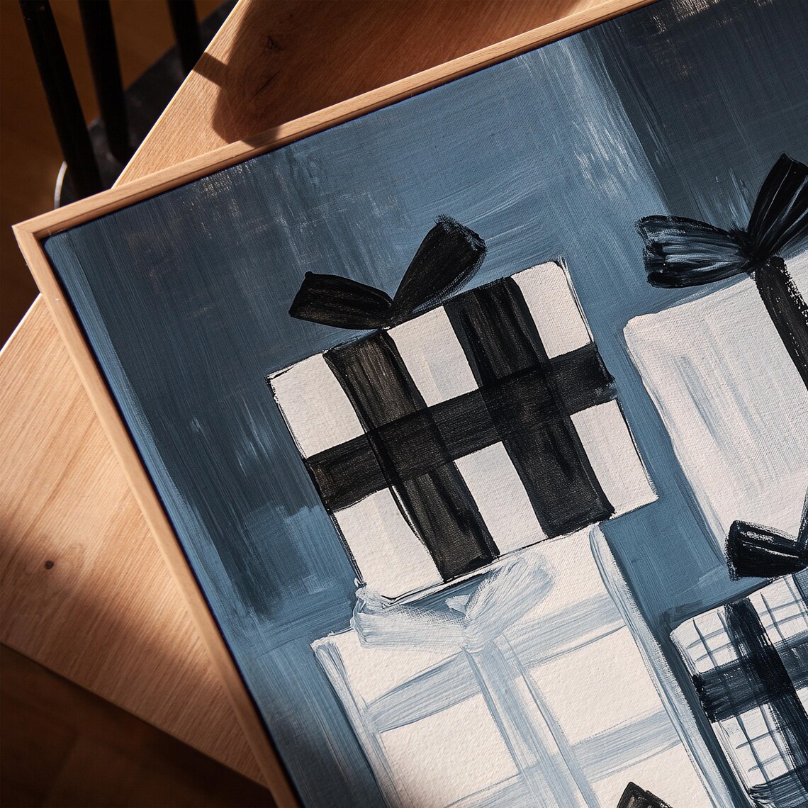 Abstract Gift Box, Minimalist Holiday Decor - Image 4