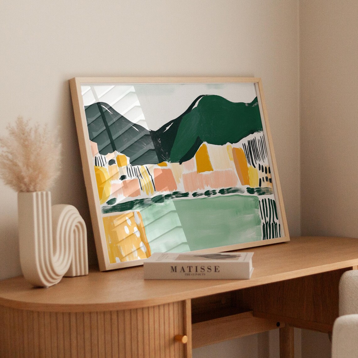 Abstract Village Landscape, Coastal Town Poster - Image 6