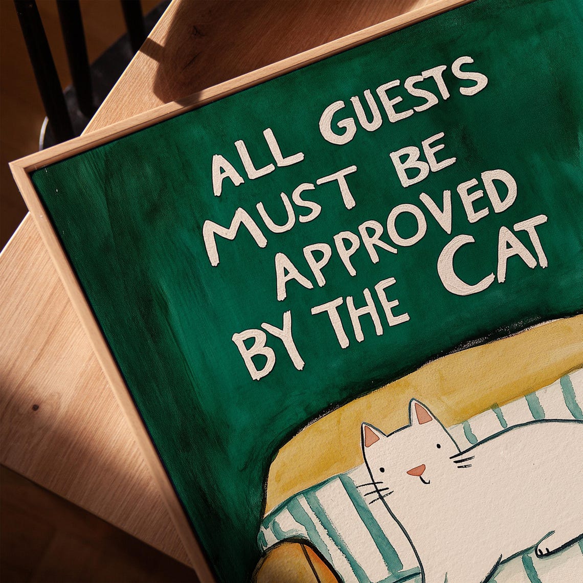 All Guests Must Be Approved by the Cat Funny White Cat Poster - Image 2