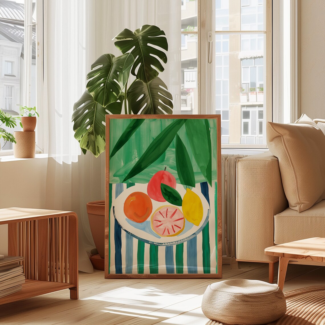 Abstract Fruit Bowl Art Print, Matisse Style - Image 3