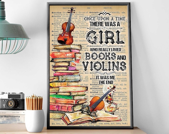 Book and Violin, A Girl Who Really Loved It Art Print