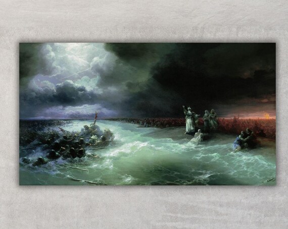 Ivan Aivazovsky Passage of the Jews Through the Red Sea Epic Art Poster