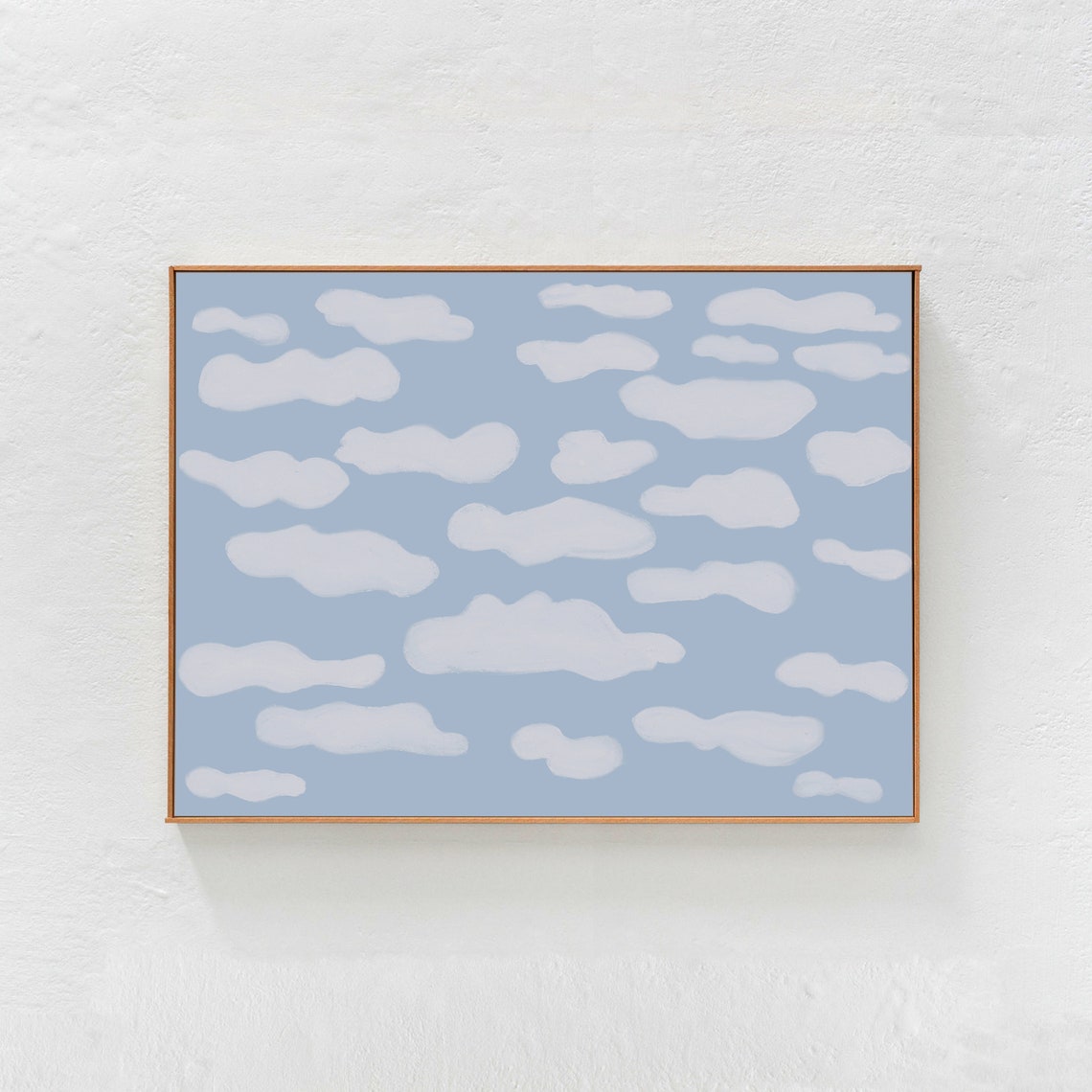 Clouds On Blue Sky Abstract Painting Print