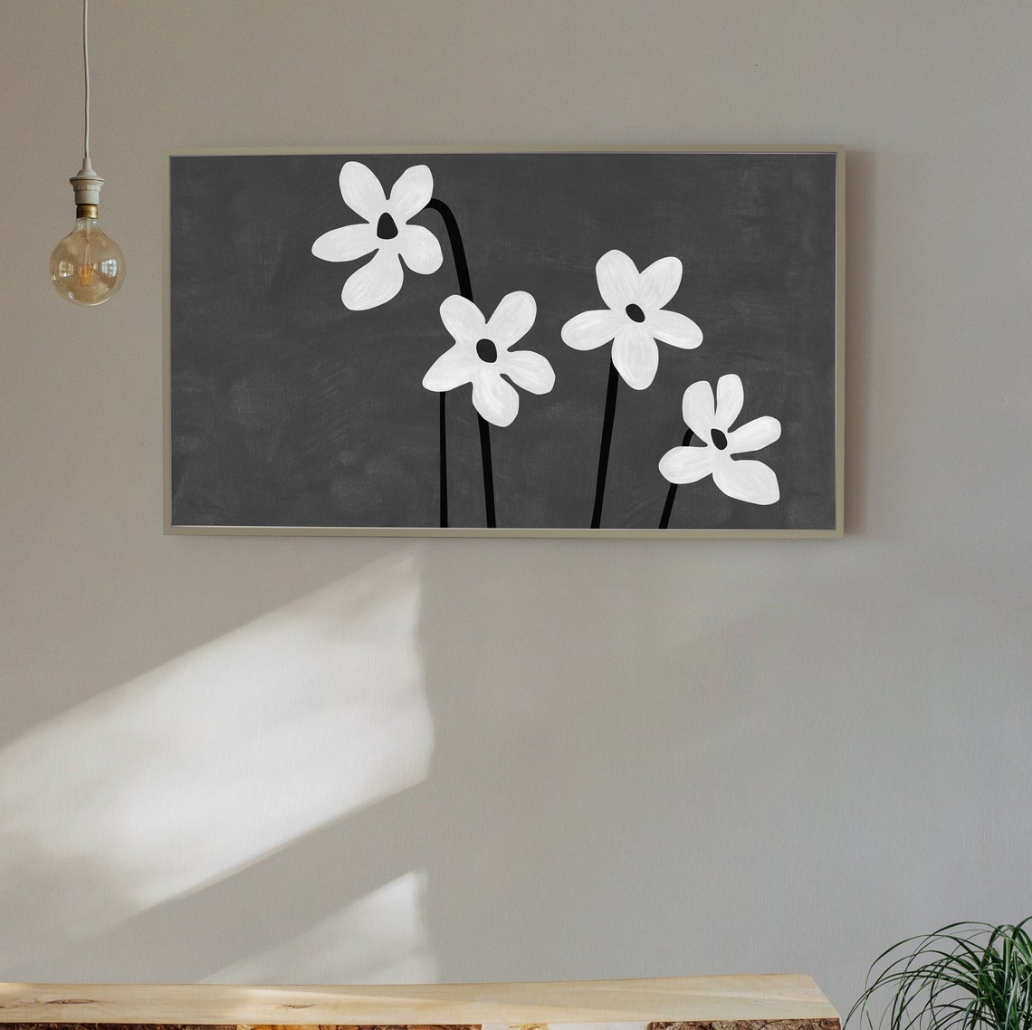 Modern Abstract Flower Art Print - Image 2