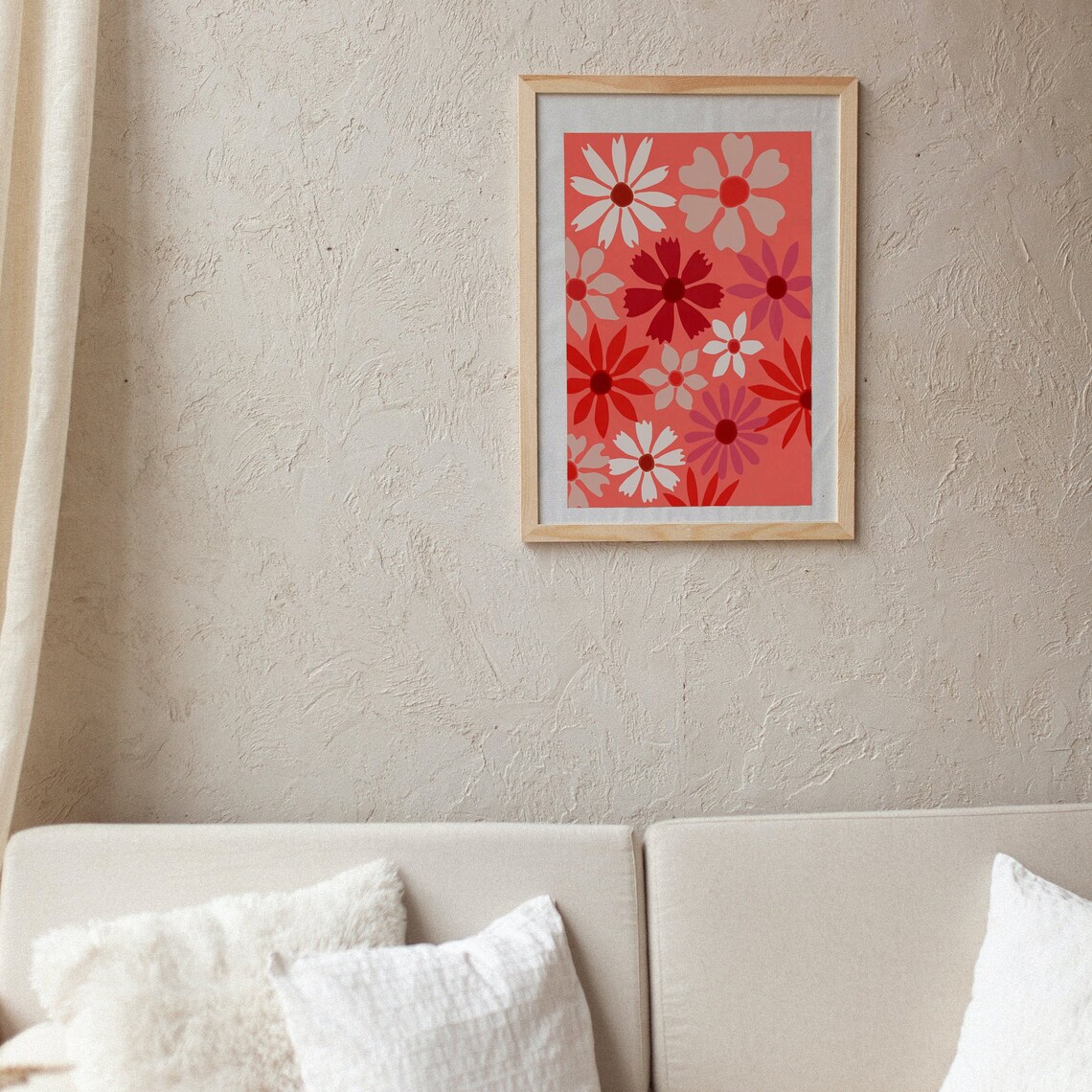 Floral Abstract Flowers Poster, Boho Style Art Print - Image 2