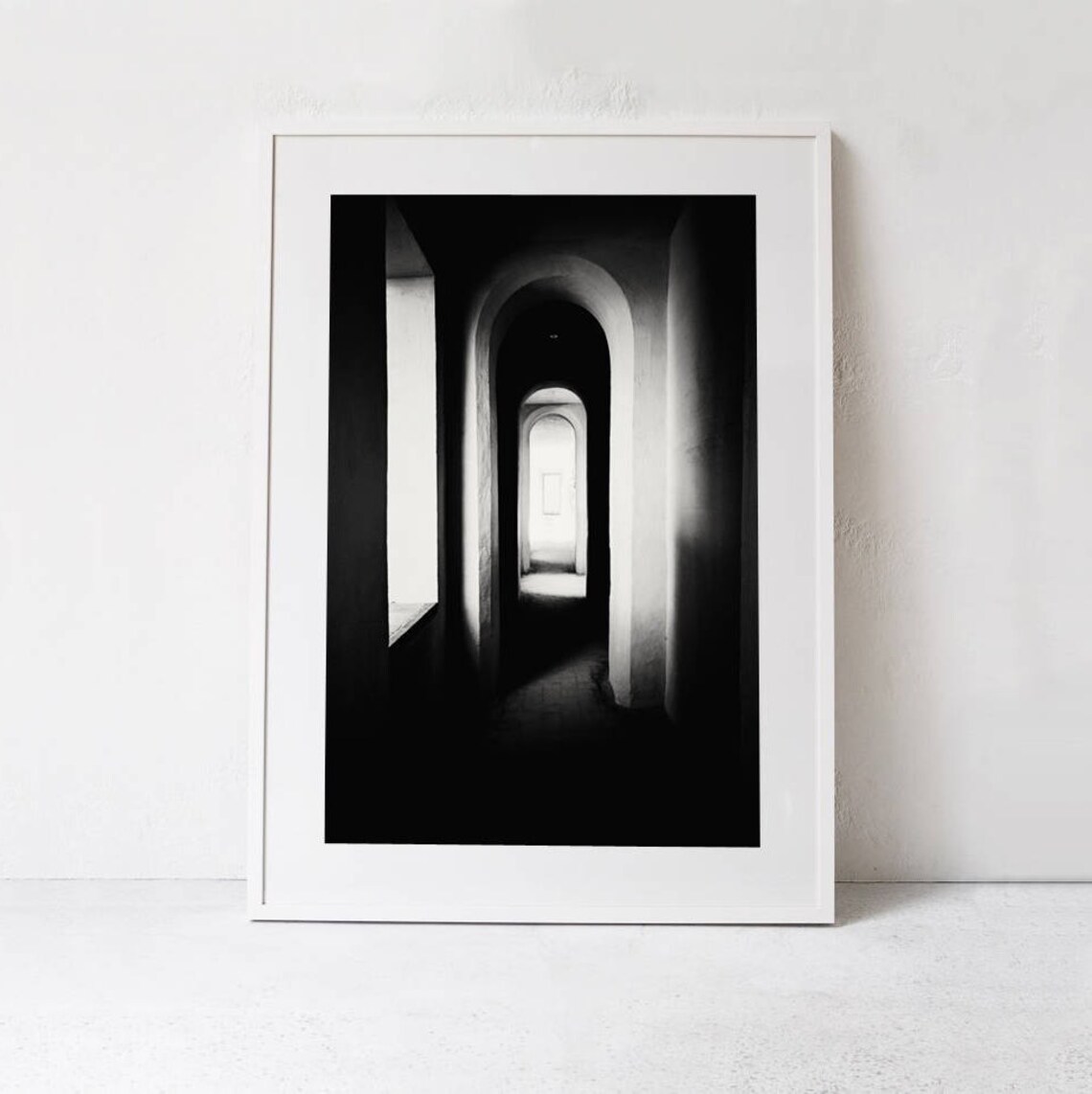 Archway Black-and-White Architecture Art Print - Image 2