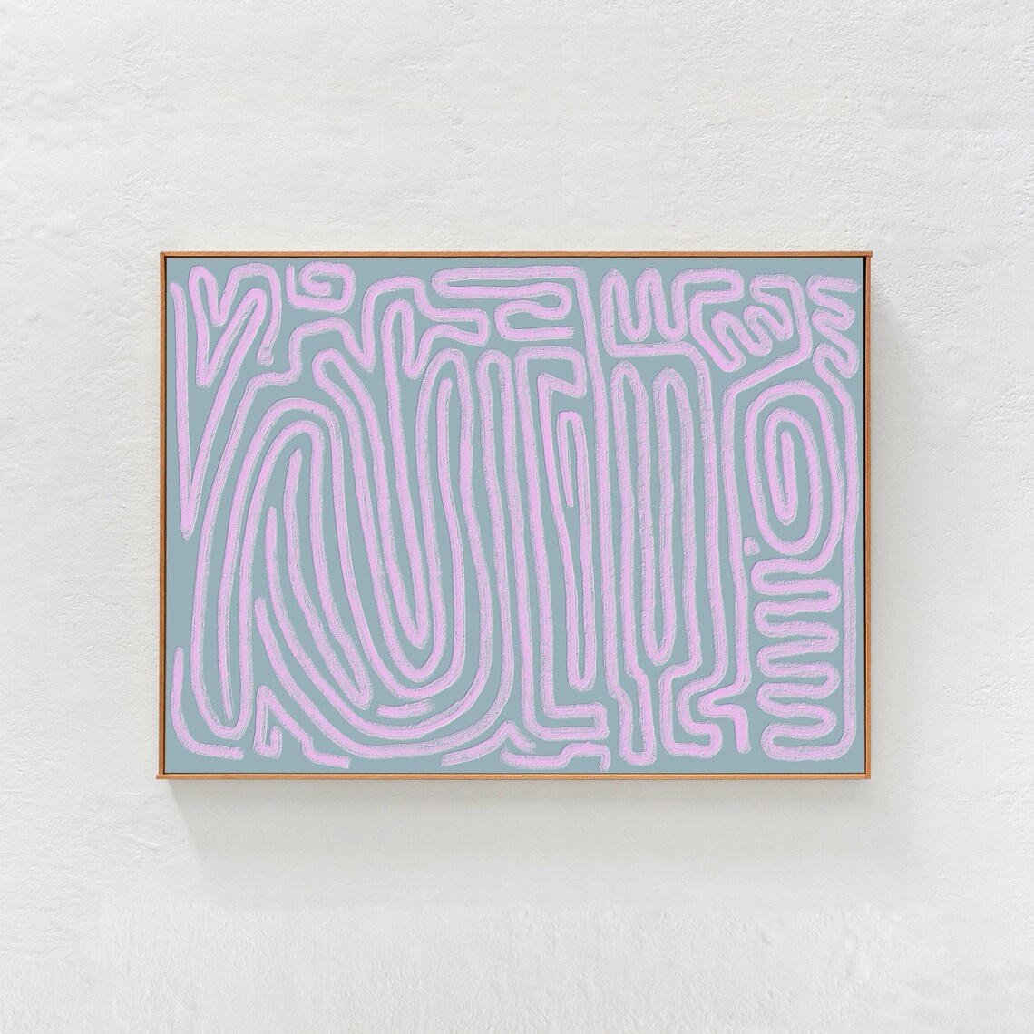 Danish Pastel Squiggle Lines Art Print, Scandi Boho