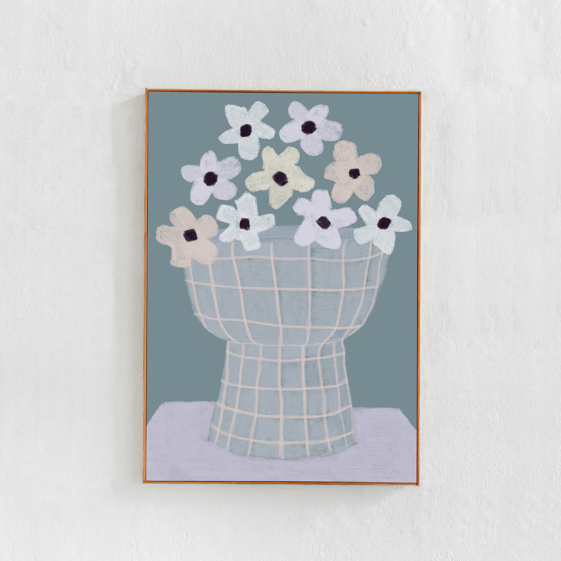 Flowers In A Vase, Scandi Boho Floral Art Print