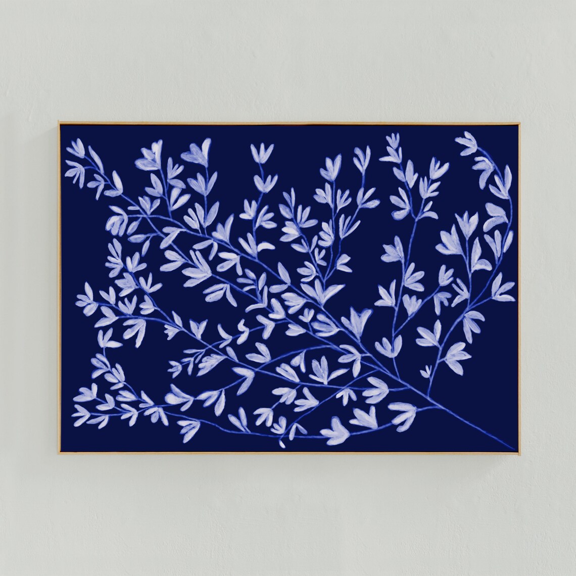 Blue Botanical Illustration, Scandi Boho Art Print - Image 2
