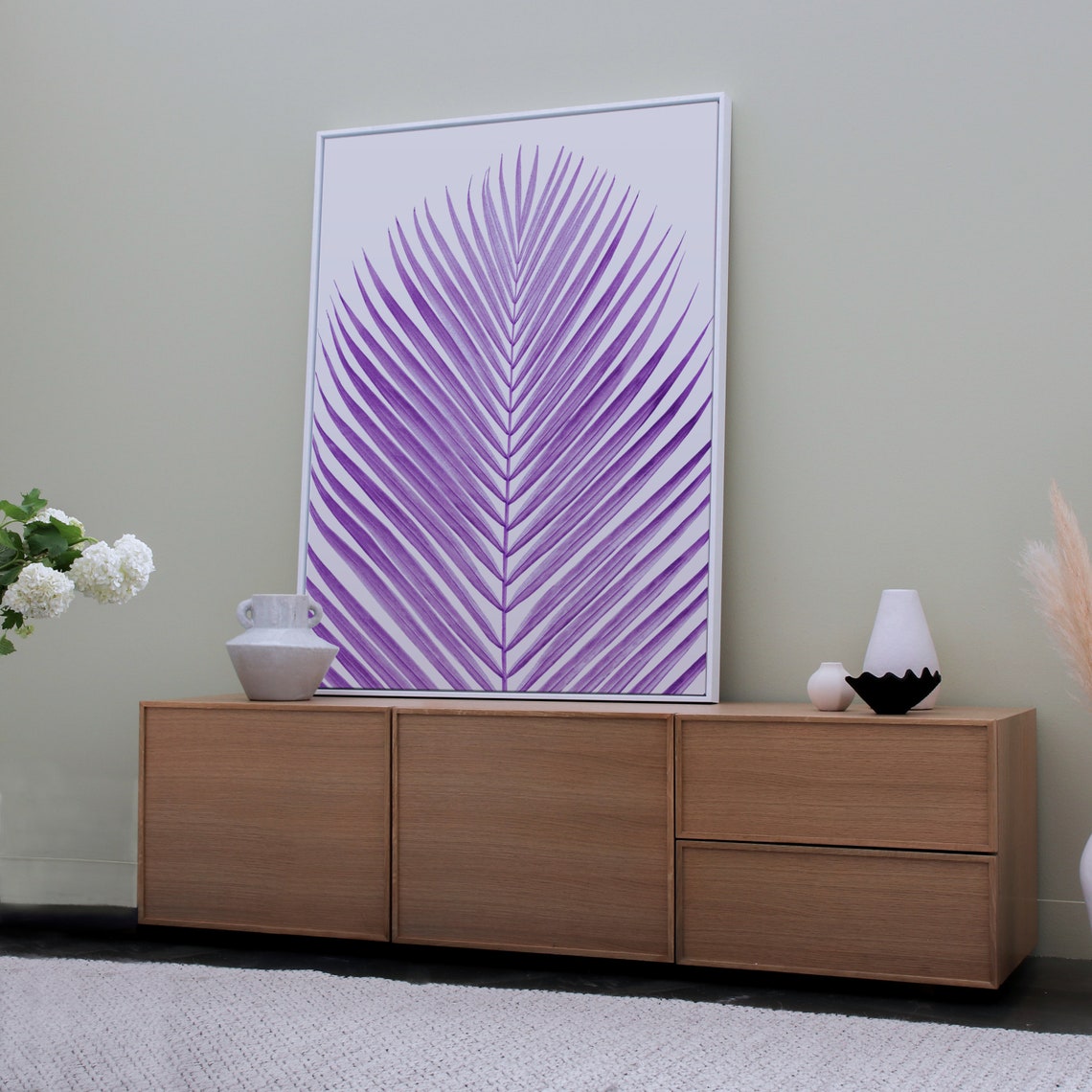 Purple Tropical Palm Art Print, Dorm Decor - Image 3