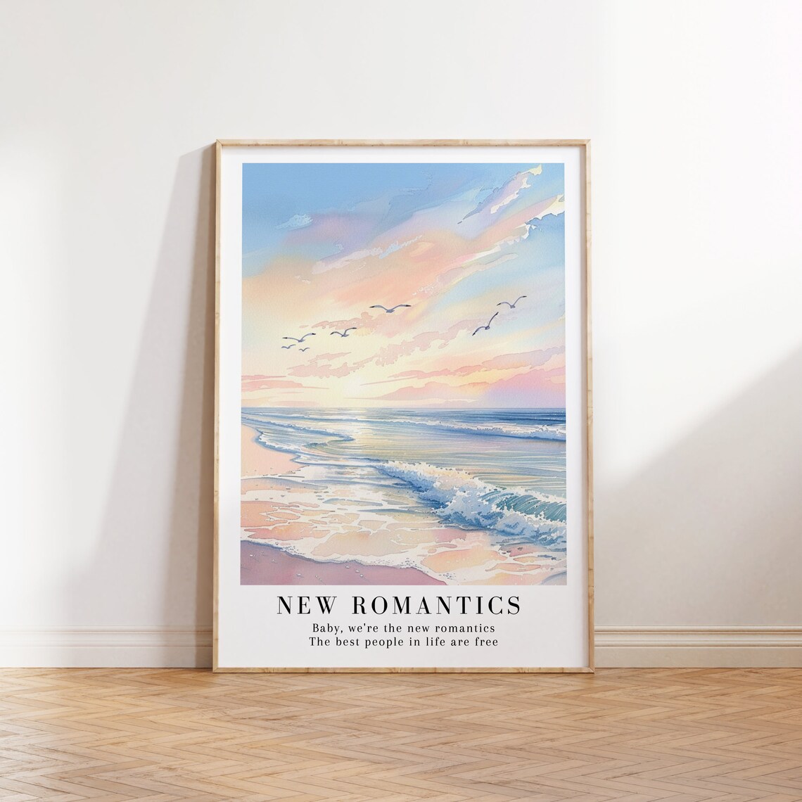 New Romantics Beach Watercolor Album Art Print - Image 3