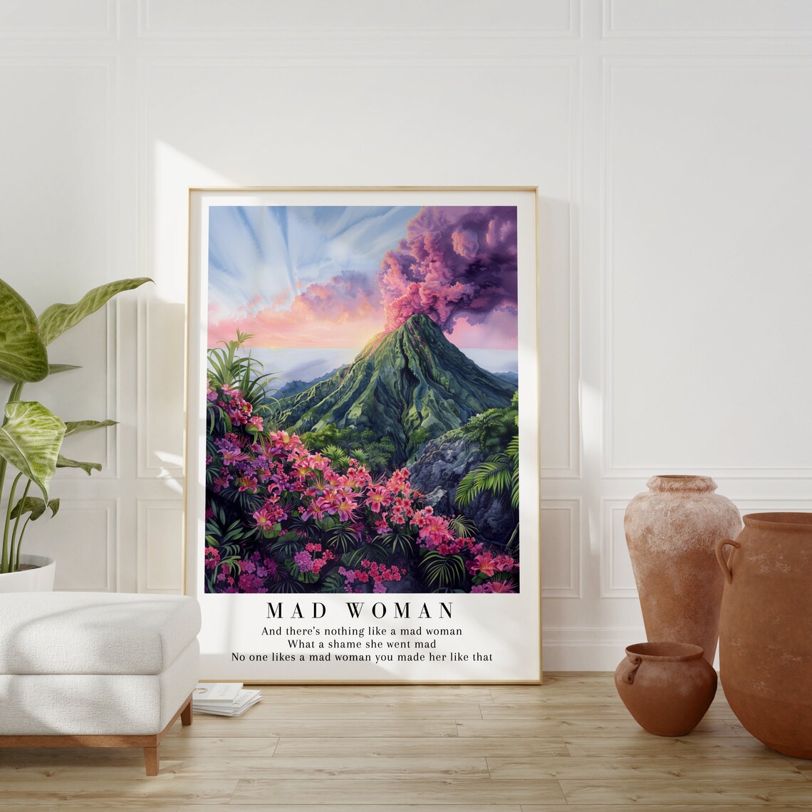 Mad Woman Evermore Watercolor Volcano Art Print - Image 2