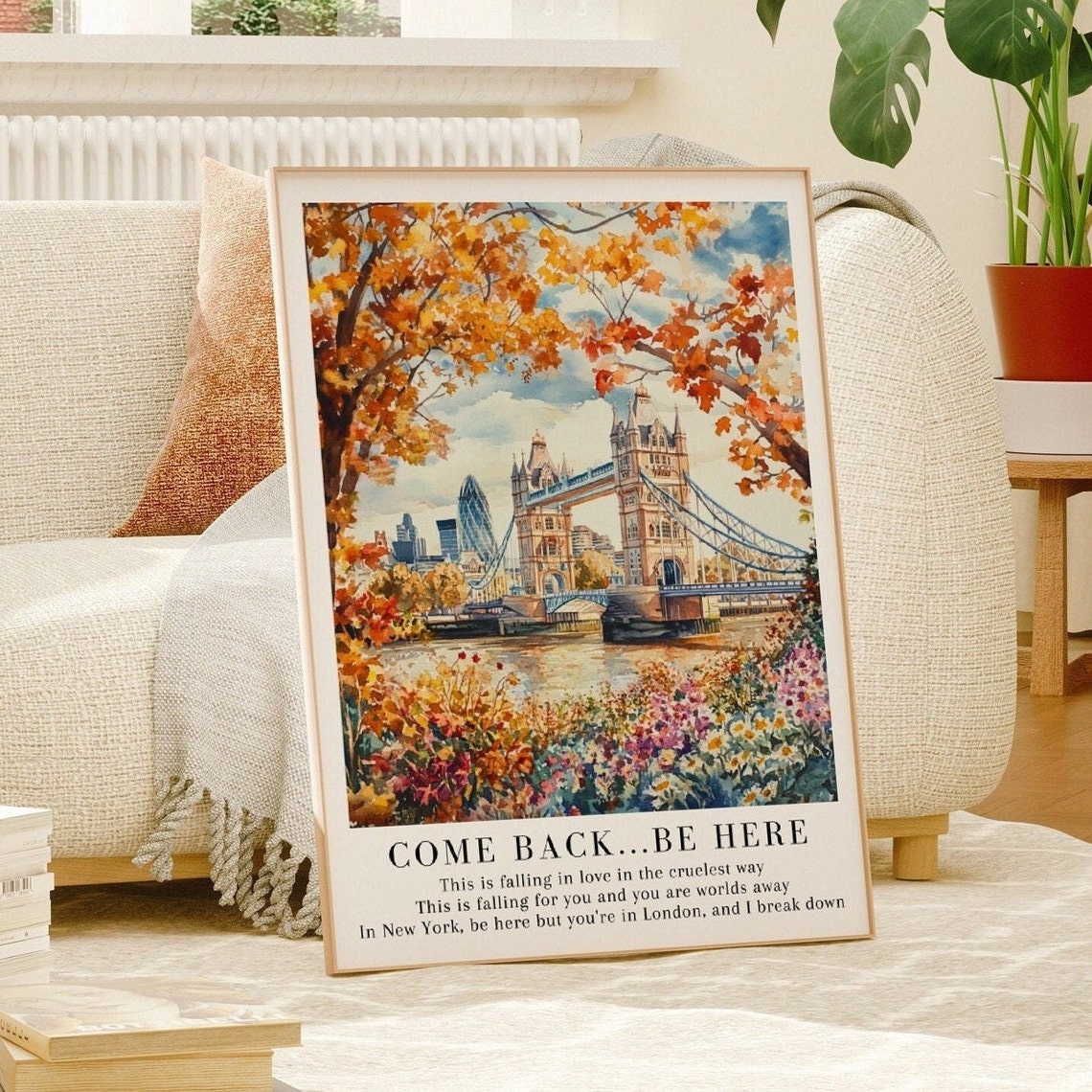 Taylor Swift Come Back Be Here Tower Bridge Autumn Watercolor Poster