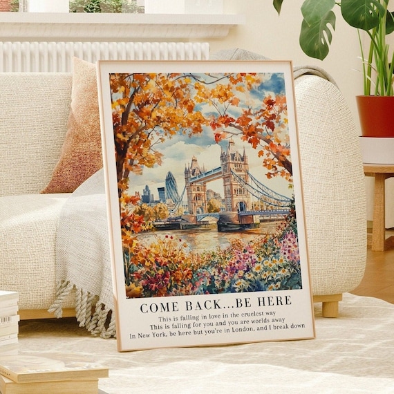 Taylor Swift Come Back Be Here Tower Bridge Autumn Watercolor Poster