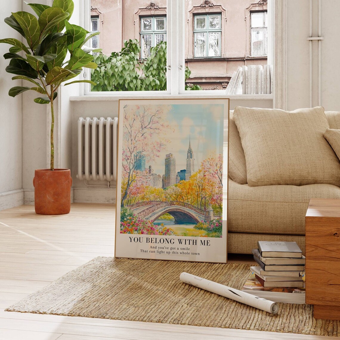 Taylor Swift You Belong With Me Bow Bridge Watercolor Poster - Image 2