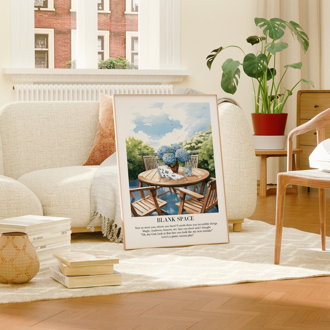 Taylor Swift Blank Space Patio Hydrangea Cards Watercolor Poster - Image 2