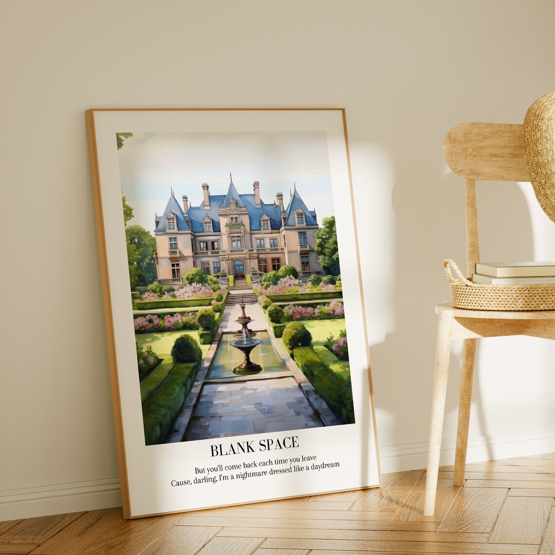 Taylor Swift Blank Space Lyric French Chateau Garden Art Poster - Image 2