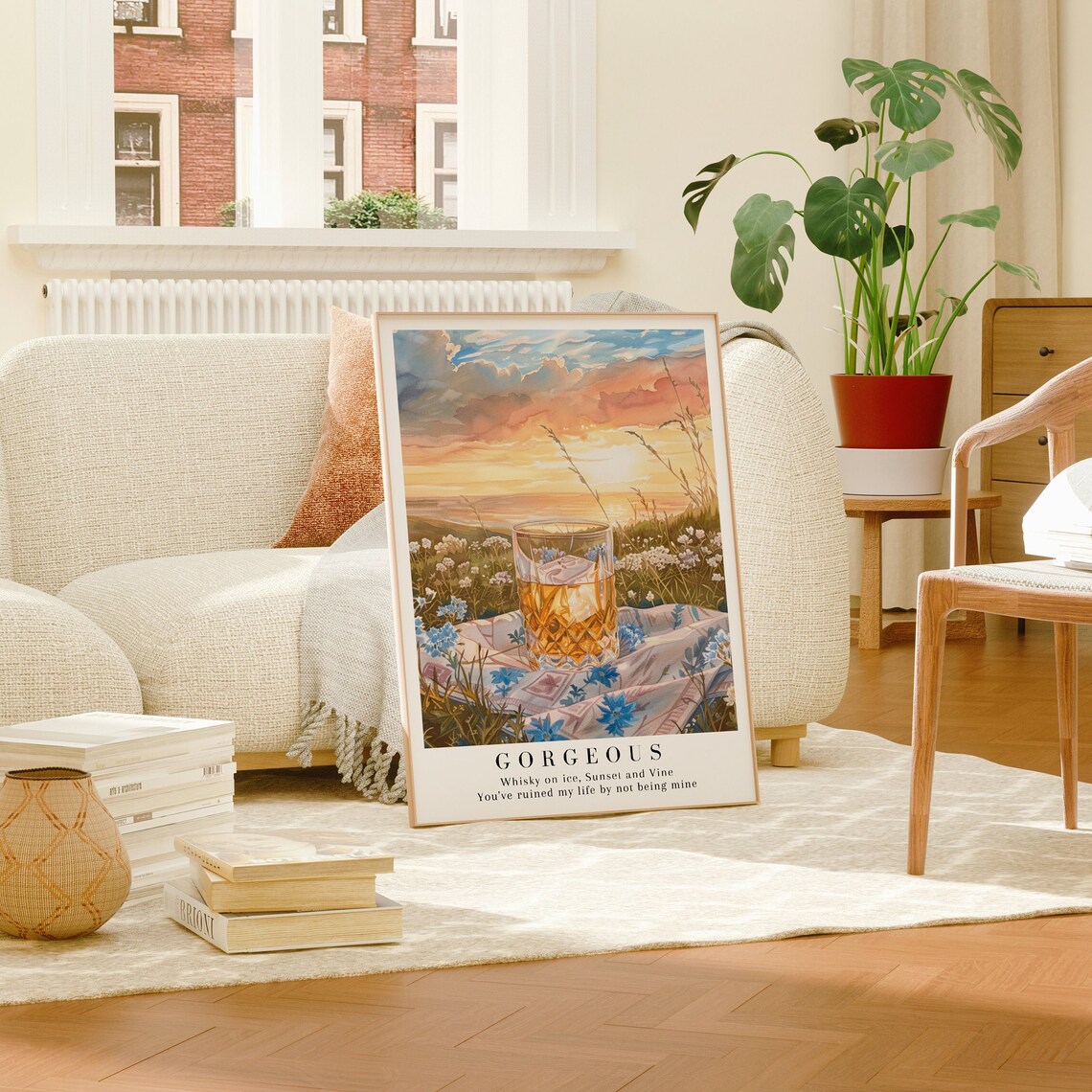 Gorgeous Taylor Swift Whisky Sunset Picnic Watercolor Lyric Poster - Image 3