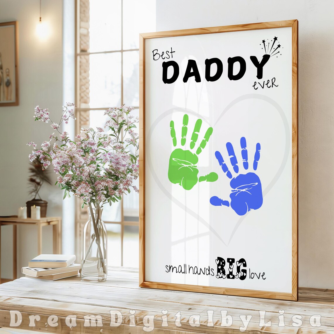 Best Daddy Ever Handprint Art, Birthday Gift