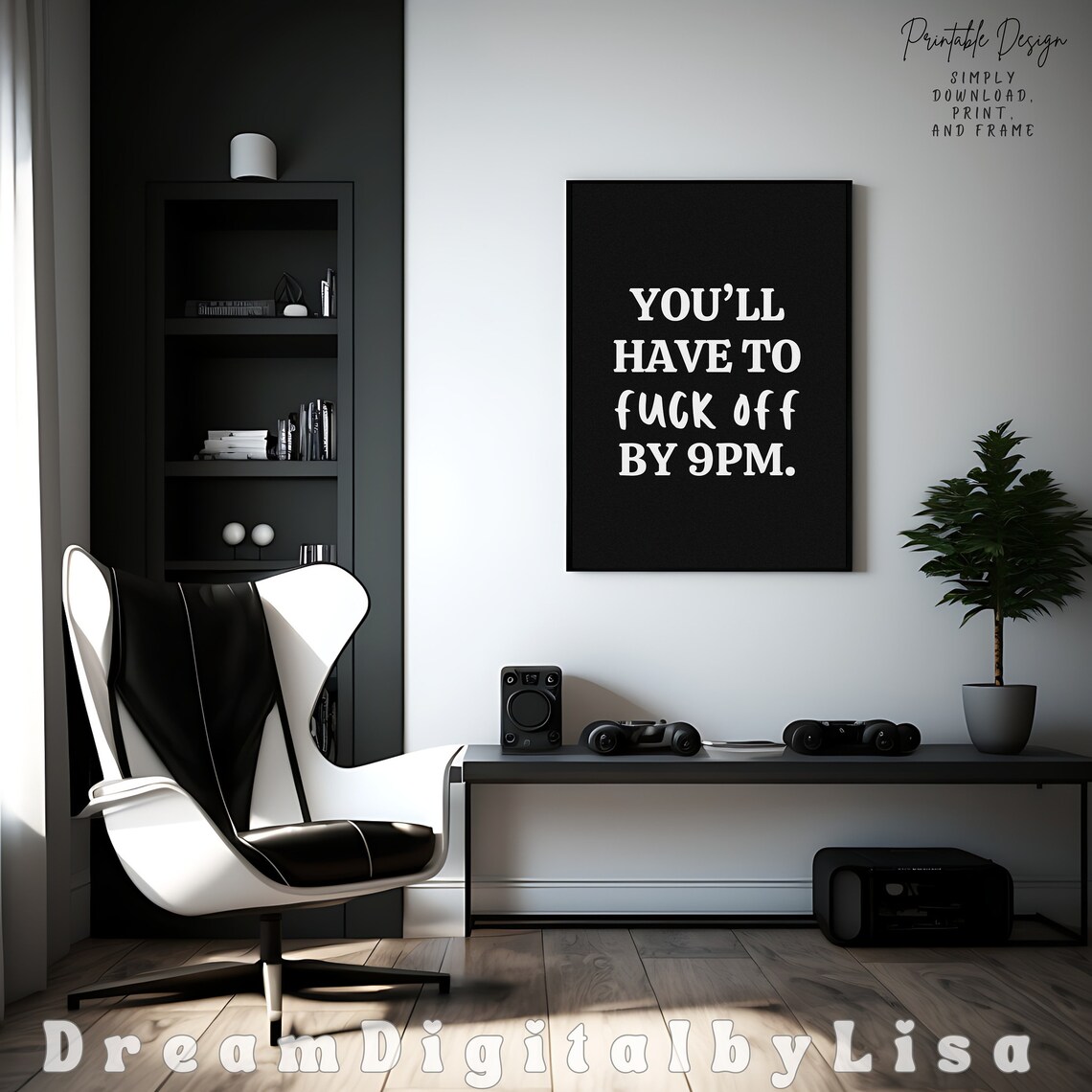 Youll Have To F Off By 9PM Poster Sarcastic Rude Humor Quote Art - Image 3