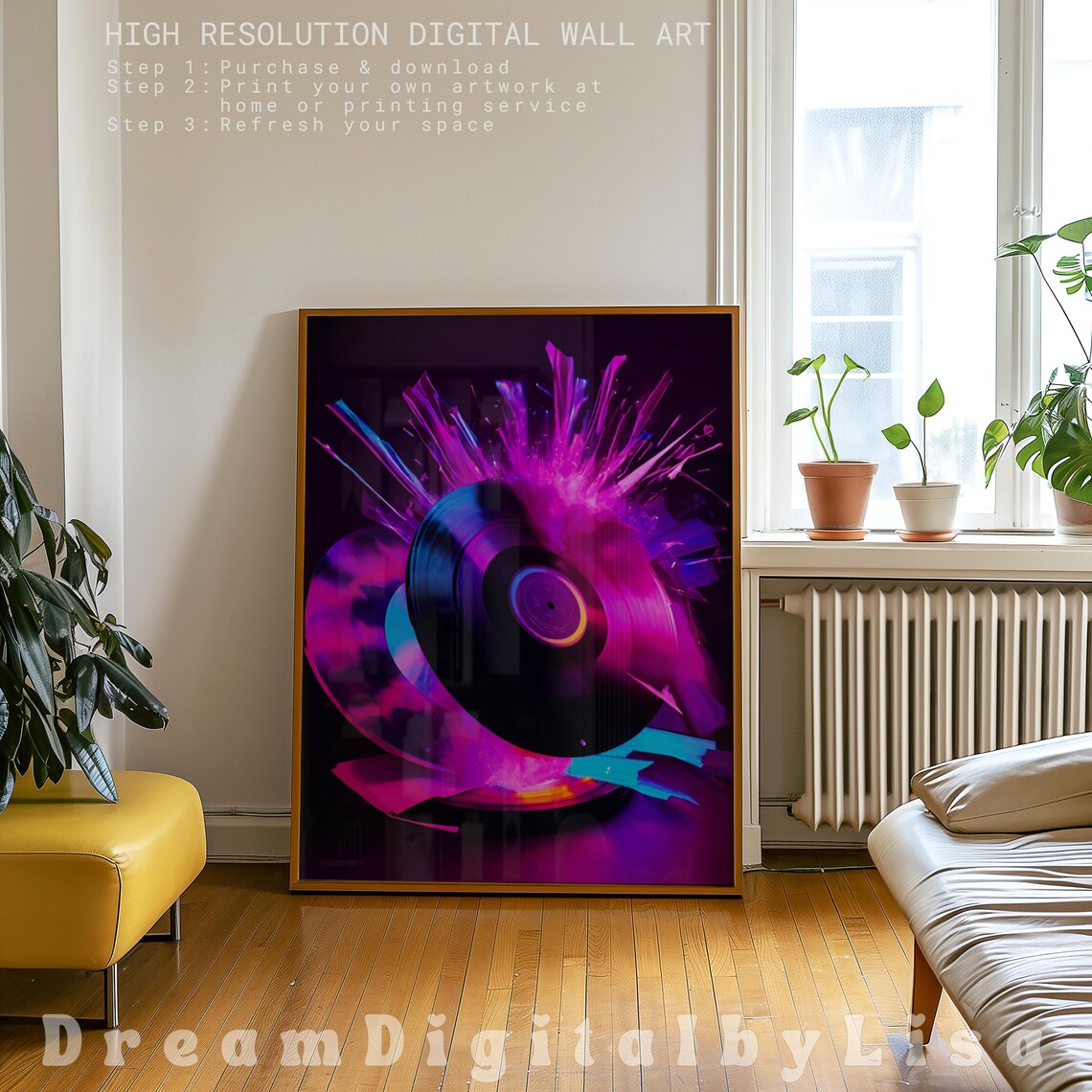 Vinyl Poster, Neon Splatter Retro Music - Image 2