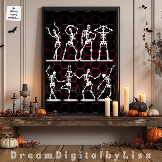 Halloween Dancing Skeletons, Funny Halloween Poster