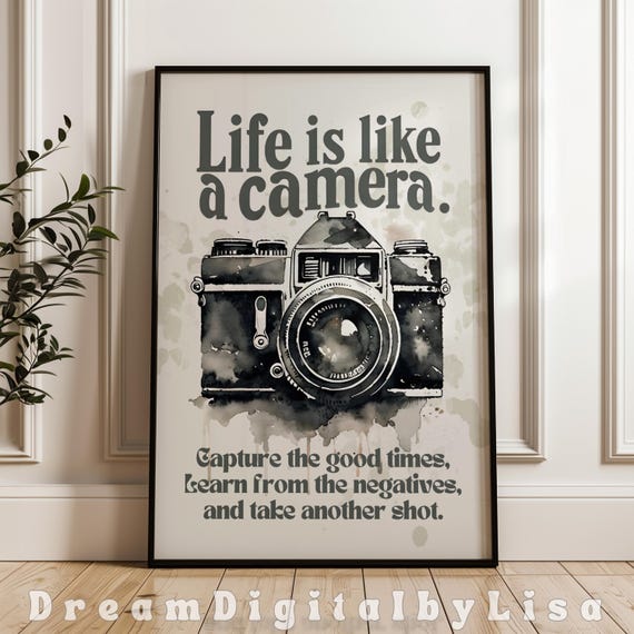 Inspirational Vintage Camera Poster, Gift For Photographers