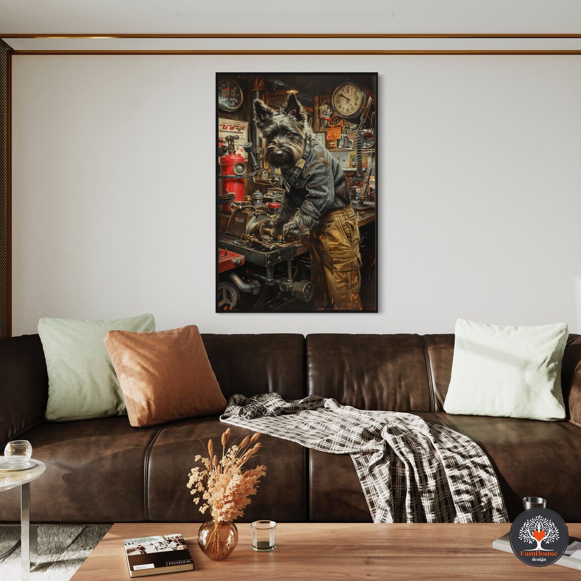 Scottish Terrier At Work Personalized Art Print - Image 4
