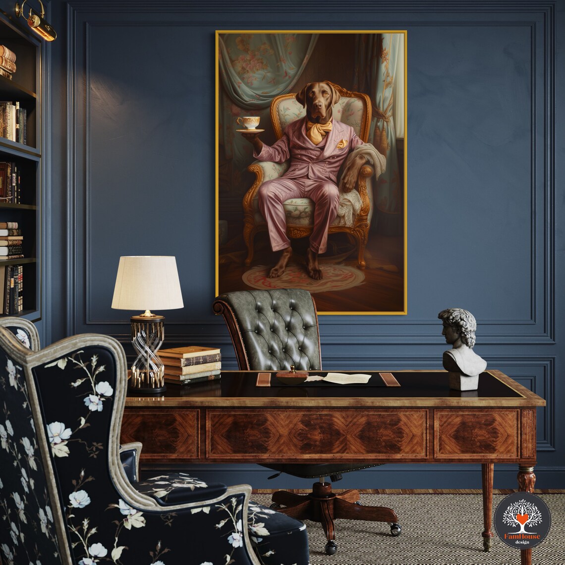 Personalized Victorian Chocolate Lab Portrait Art Print - Image 5