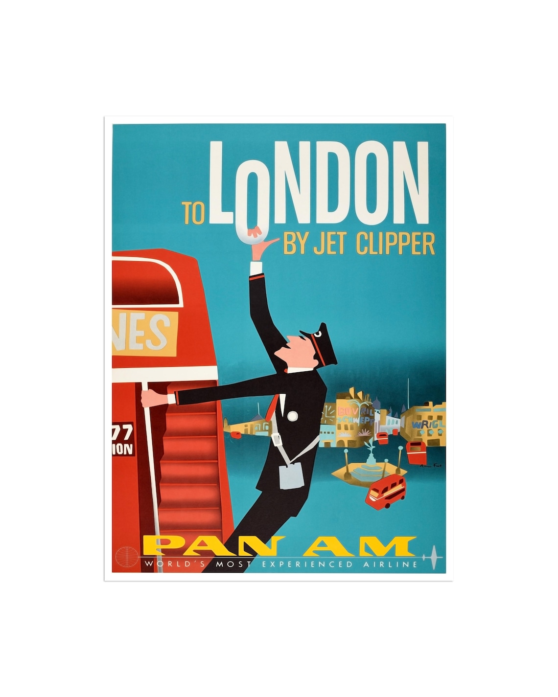 London Vintage Tourism Travel Poster Art Print