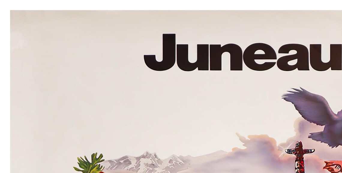 Juneau Alaska Airlines The Skys the Limit Vintage Travel Poster - Image 2