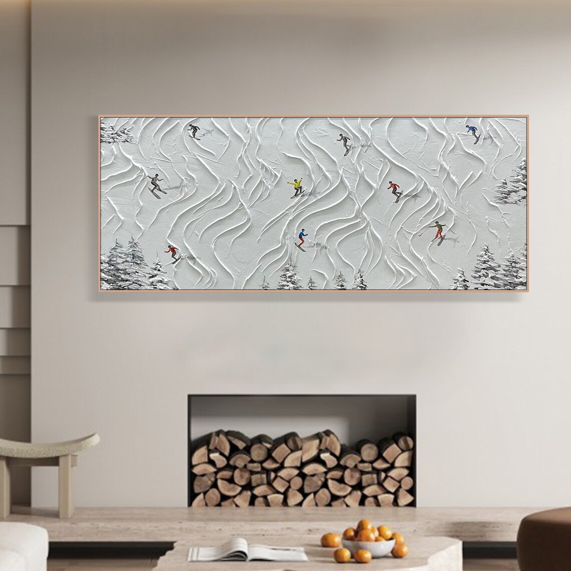 Skier on Snowy Mountain, Personalized Ski Art Print - Image 2