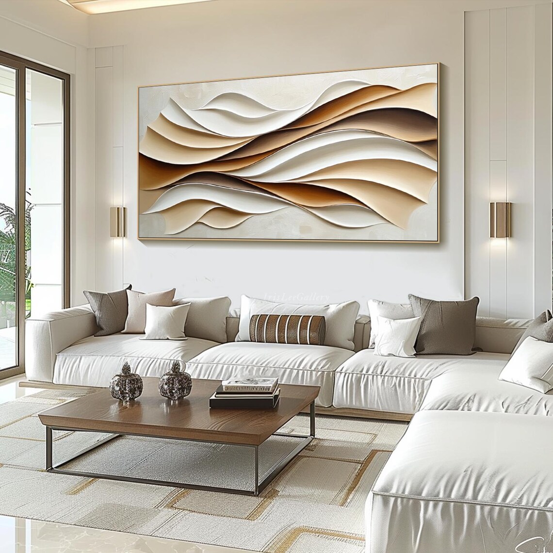 Wabi Sabi Abstract Wave Wall Art Print, Neutral Tones - Image 3