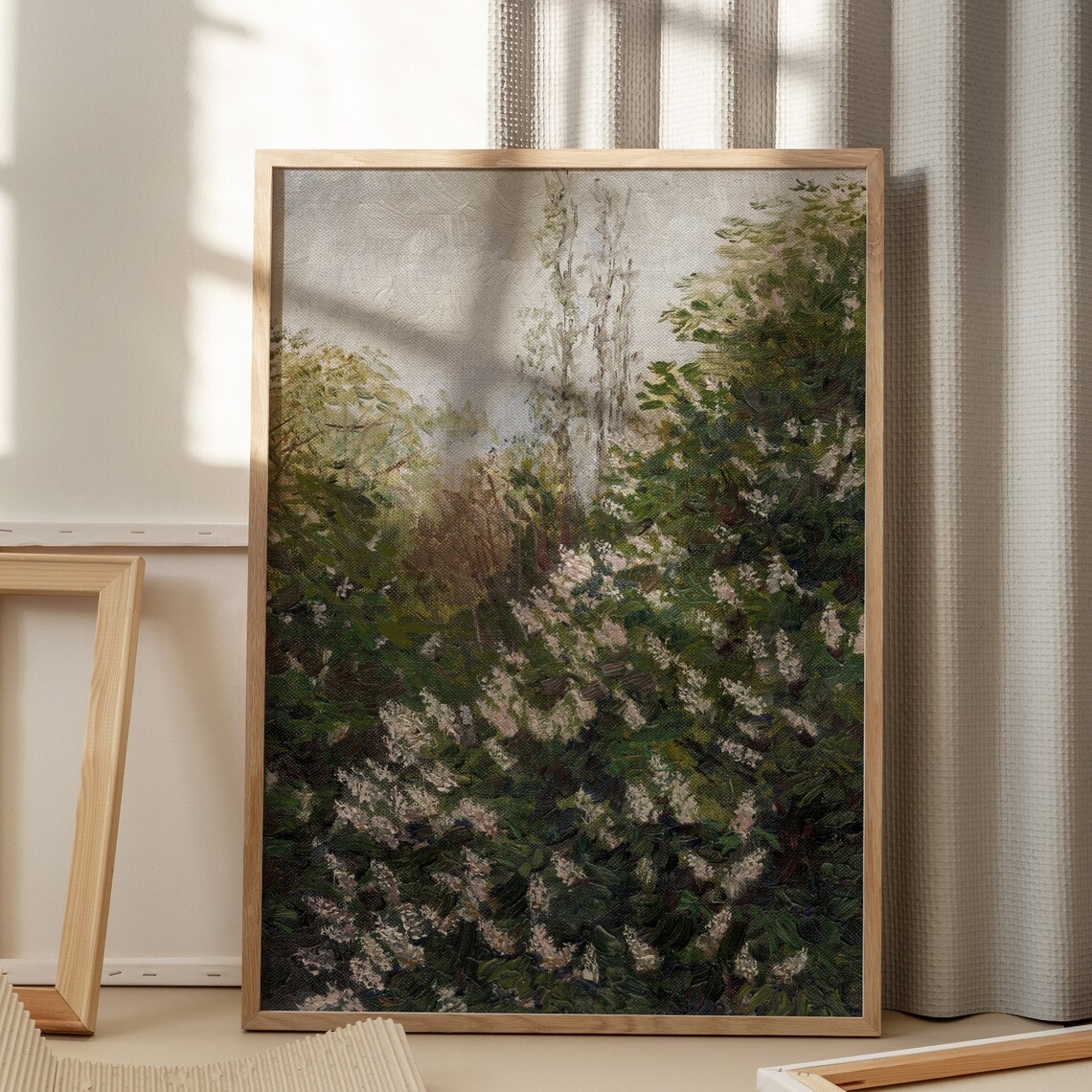 White Blossom Tree In Spring Impressionist Vintage Botanical Art Poster - Image 5