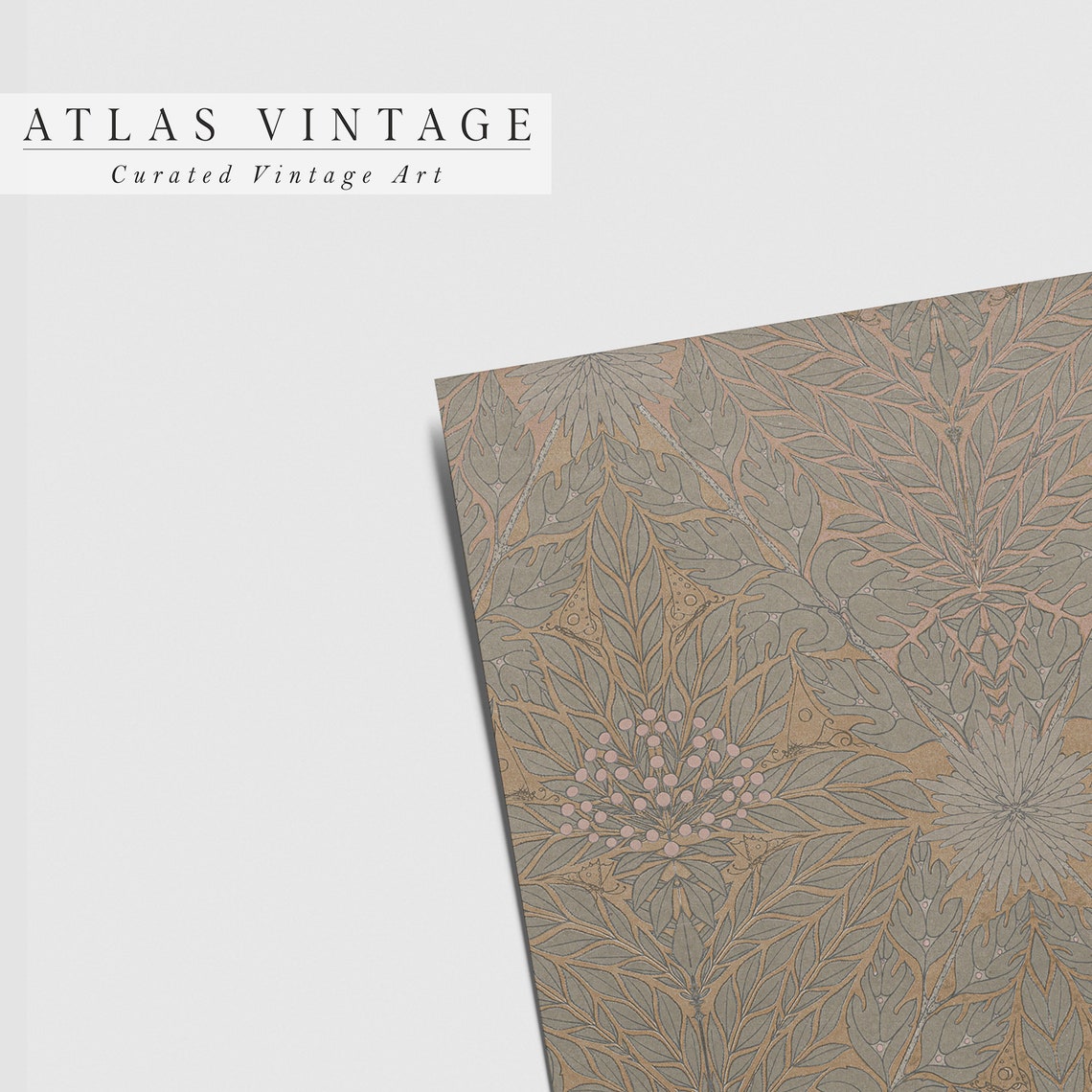 Vintage Floral Tapestry Leaf Pattern Botanical Decor Art Poster - Image 5