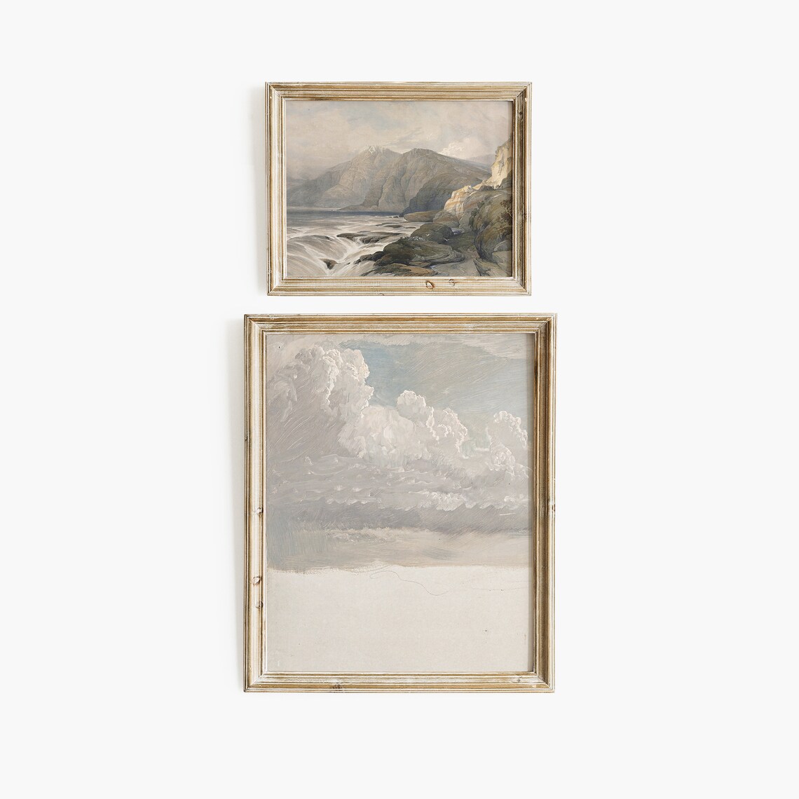 Ten Piece Curated Vintage Gallery Wall Set Landscapes Florals Sketches Print - Image 7