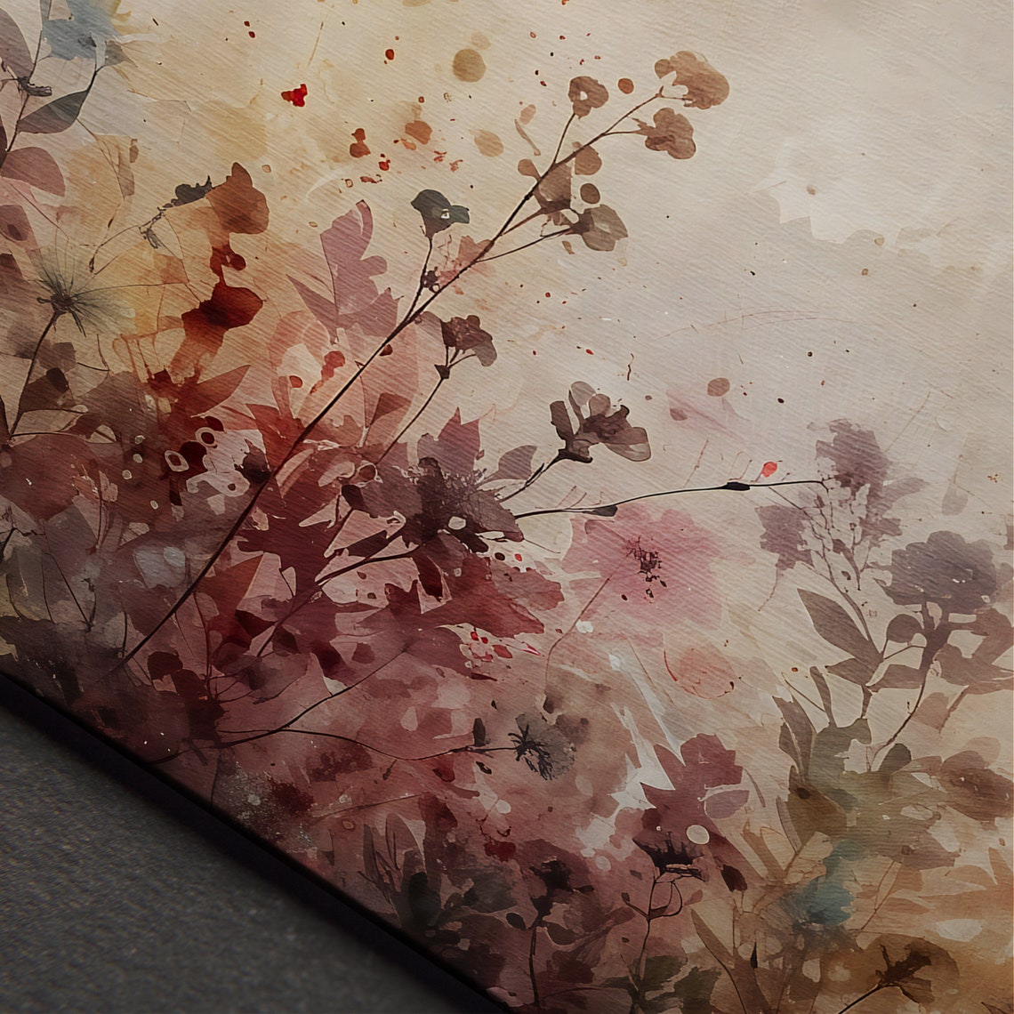 Purple Wildflower Meadow Watercolor Soft Autumn Floral Poster - Image 7