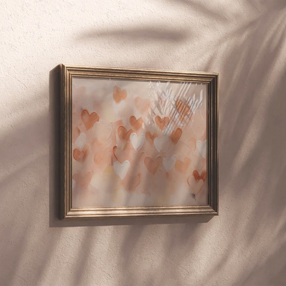 Painted Hearts Pattern in Blush and Terracotta Tones Romantic Poster - Image 5