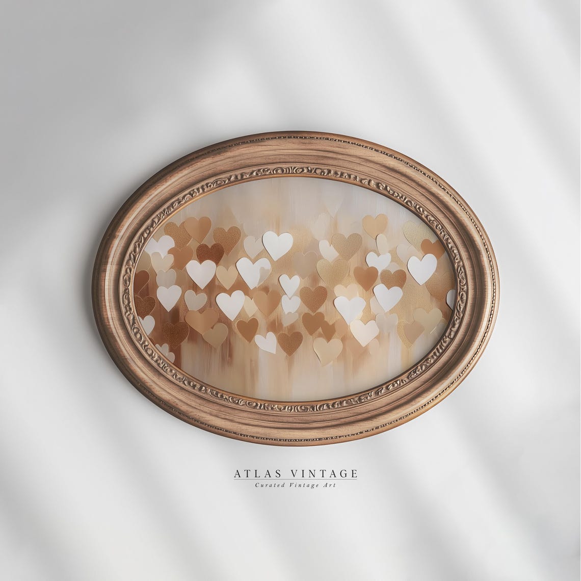 Gold and Blush Hearts Romantic Valentine Abstract Love Wall Art - Image 2