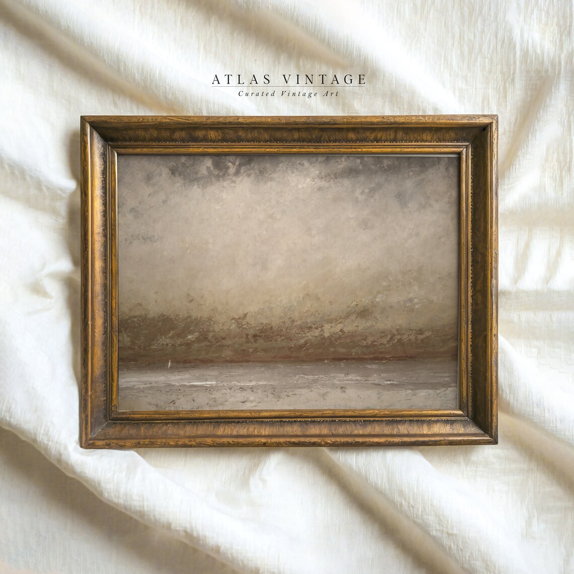 Muted Gray Abstract Coastal Painting Neutral Beach Bathroom Decor Poster
